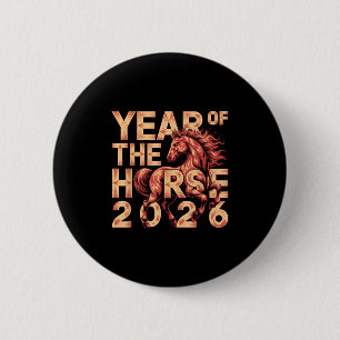 Frohes chinesisches Neujahr des Pferdes 2026 Lunar Button