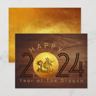 Frohes chinesisches Neujahr Wood Dragon 2024 PostC Postkarte