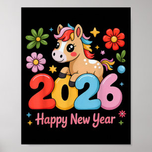 Frohes chinesisches Neujahrsfest 2026 Jahr des Feu Poster
