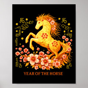 Frohes chinesisches Neujahrsfest 2026 Jahr des Pfe Poster