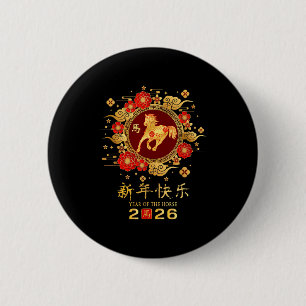 Frohes chinesisches Neujahrsfest – Jahr des Pferde Button
