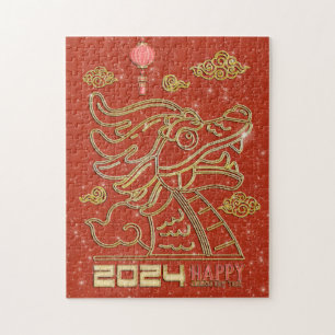 Frohes chinesisches rotes Gold Neujahr des Drachen