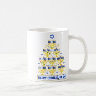 Frohes Chrismukkah Chanukka Licht Baum Jüdischer F Kaffeetasse