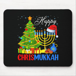 Frohes Christmukkah Lustiges Chanukka Weihnachten Mousepad