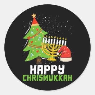 Frohes Christusmukka Weihnachten und Hanukkah-Reli Runder Aufkleber