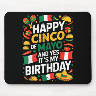 Frohes Cinco de Mayo Geburtstag Tacos Kinder Männe Mousepad