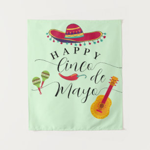 Frohes Cinco de Mayo Hintergrundbild Wandteppich