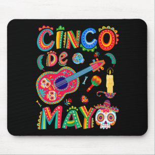 Frohes cinco de mayo mexikanischer Sombrero Gitarr Mousepad