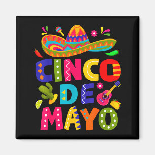 Frohes Cinco de Mayo mexikanischer Sombrero Margar Magnet