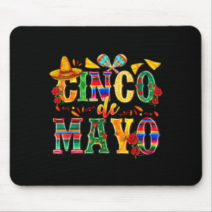 Frohes Cinco de Mayo mexikanischer Sombrero Margar Mousepad