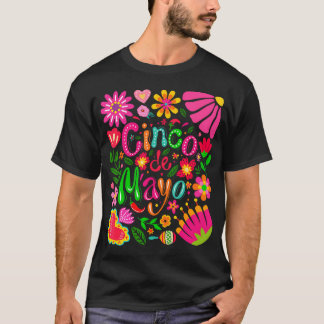Frohes Cinco De Mayo Mexikanischer Sombrero Margar T-Shirt