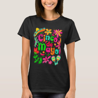 Frohes Cinco de Mayo mexikanischer Sombrero Margar T-Shirt