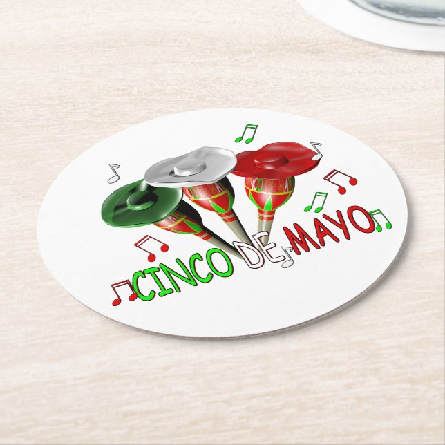 Frohes Cinco de Mayo Runder Pappuntersetzer (Angewinkelt)