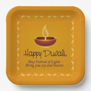 Frohes Diwali Pappteller