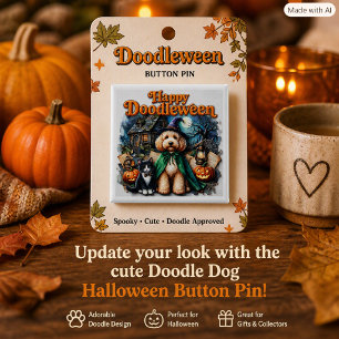 Frohes Doodleween Doodle-Mütter süßes Halloween-Hu Button