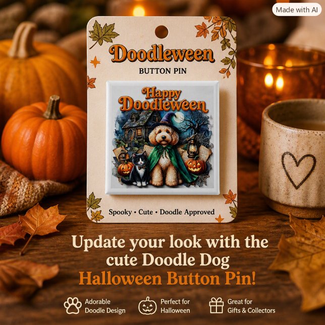 Frohes Doodleween Doodle-Mütter süßes Halloween-Hu Button (Von Creator hochgeladen)