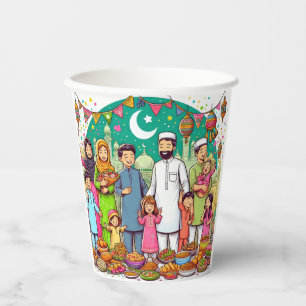 Frohes Eid Familie Lustig Feiern Design Pappbecher