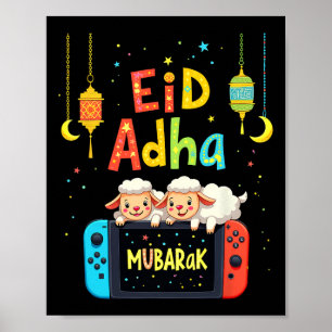 Frohes Eid Mubarak Gaming für muslimische Gamer-Ki Poster