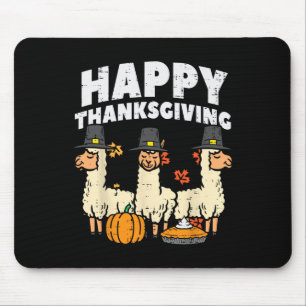 Frohes Erntedankfest 3 Llama Herbst Herbst Alpaka Mousepad