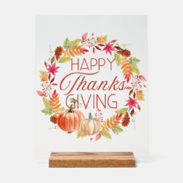 Frohes Erntedankfest Blumenzerfall Wreath Acrylschild
