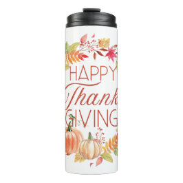 Frohes Erntedankfest Blumenzerfall Wreath Thermosbecher
