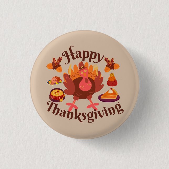 Frohes Erntedankfest Button (Vorderseite)