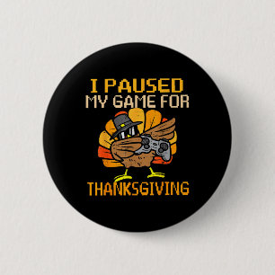 Frohes Erntedankfest Dabbing Gamer Truthahn Kinder Button