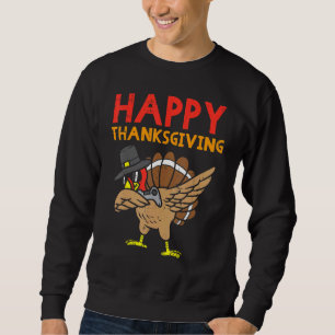 Frohes Erntedankfest Dabbing Truthahn Gamer Gaming Sweatshirt