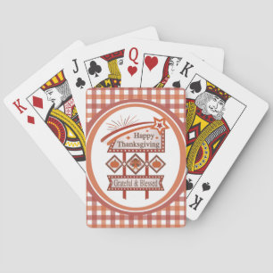 Frohes Erntedankfest Dankbar & Gesegnet Retro-Schi Spielkarten