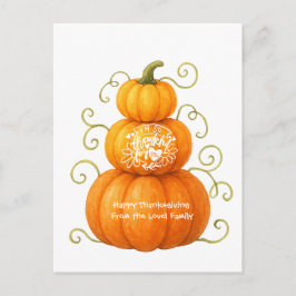 Frohes Erntedankfest Dankbare Kürbisse Postkarte