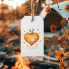 Frohes Erntedankfest Dankbares Herz Kürbis Geschenkanhänger