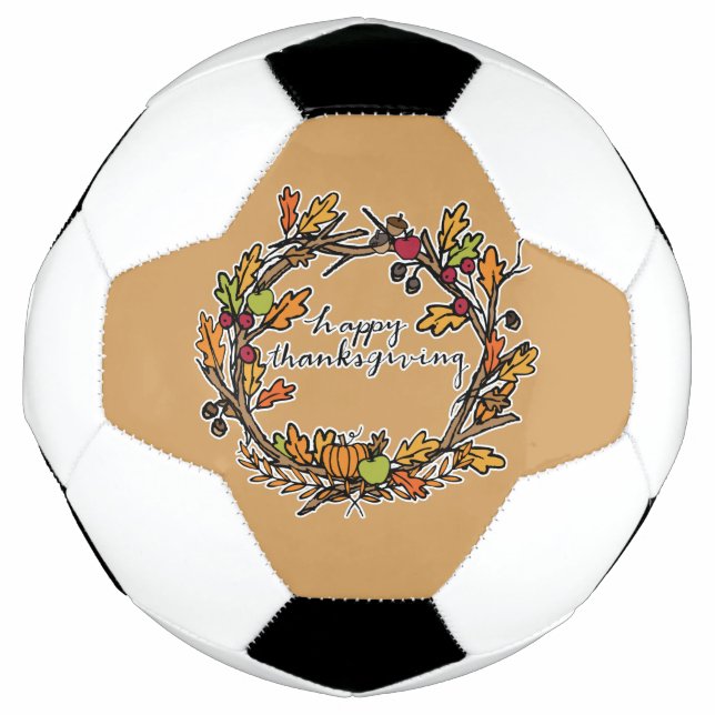 Frohes Erntedankfest Familie Fußball Ball (Vorderseite)