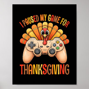 Frohes Erntedankfest Gaming Herbst Truthahn Gamer Poster