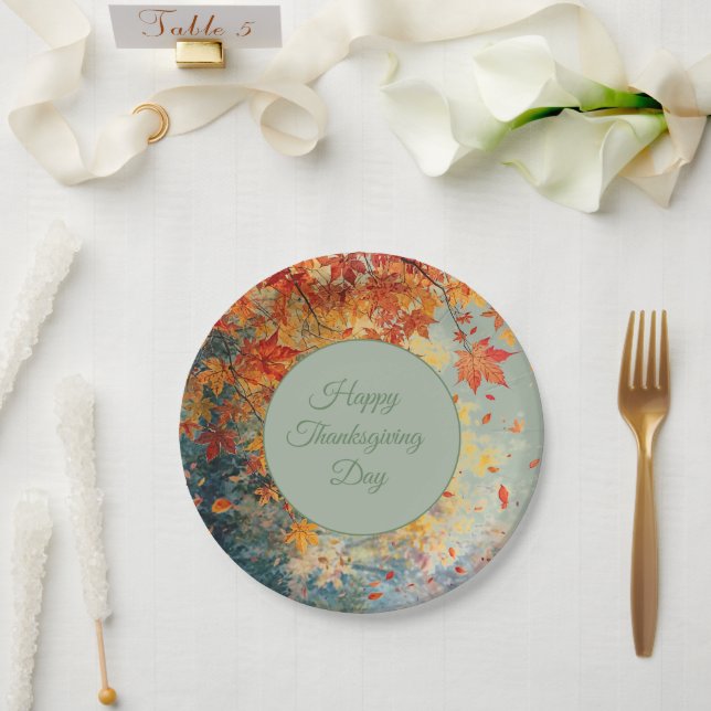 Frohes Erntedankfest, Herbst Herbstsaison, Modern Pappteller (Hochzeit)
