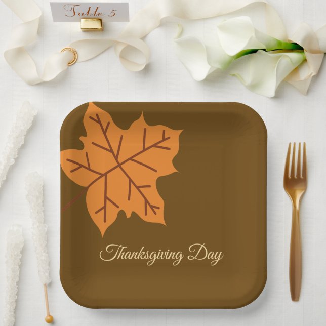 Frohes Erntedankfest, Herbst Herbstsaison, Modern  Pappteller (Hochzeit)