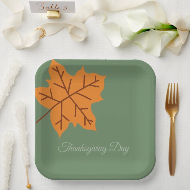 Frohes Erntedankfest, Herbst Herbstsaison, Modern  Pappteller (Hochzeit)