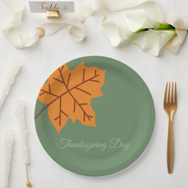 Frohes Erntedankfest, Herbst, Modern  Pappteller (Hochzeit)