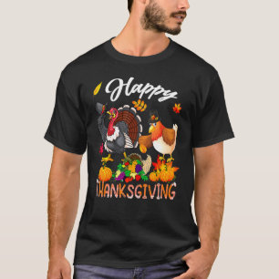 Frohes Erntedankfest Herbst Truthahn Dabbing Huhn T-Shirt