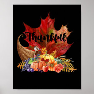 Frohes Erntedankfest Herbstfall Ahorn Blätter Than Poster