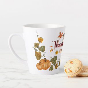Frohes Erntedankfest Herbstliches Design Milchtasse