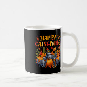 Frohes Erntedankfest Katze Drei Niedliche Russisch Kaffeetasse