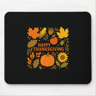 Frohes Erntedankfest Kürbis Herbstlaub Ernte Mousepad