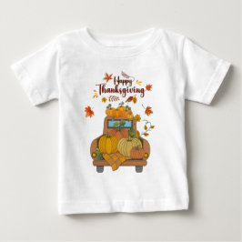 Frohes Erntedankfest Kürbis-LKW | Gemütlicher Herb Baby T-shirt