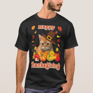 Frohes Erntedankfest Manx Katze Für Die Ich Dankba T-Shirt