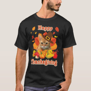 Frohes Erntedankfest Manx-Katze Ich Bin Dankbar Fü T-Shirt