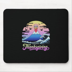 Frohes Erntedankfest Mount Fuji Truthahn Sonnenunt Mousepad