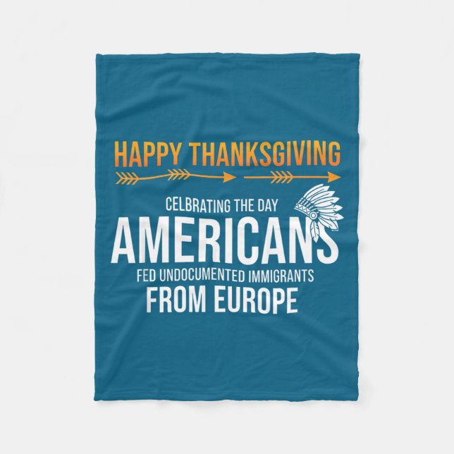 Frohes Erntedankfest, Native American Truth_ Ameri Fleecedecke (Vorderseite)