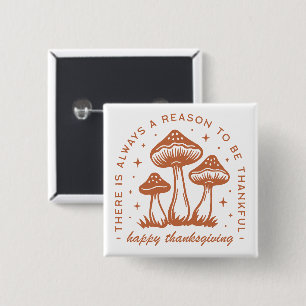 Frohes Erntedankfest Pilz Whimsical Terrakotta Button