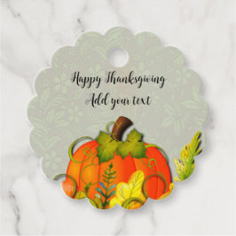 Frohes Erntedankfest Pumpkin Blätter Herbst Festiv Geschenkanhänger