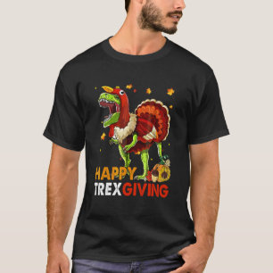 Frohes Erntedankfest Rex Dinosaur Pute T-Shirt